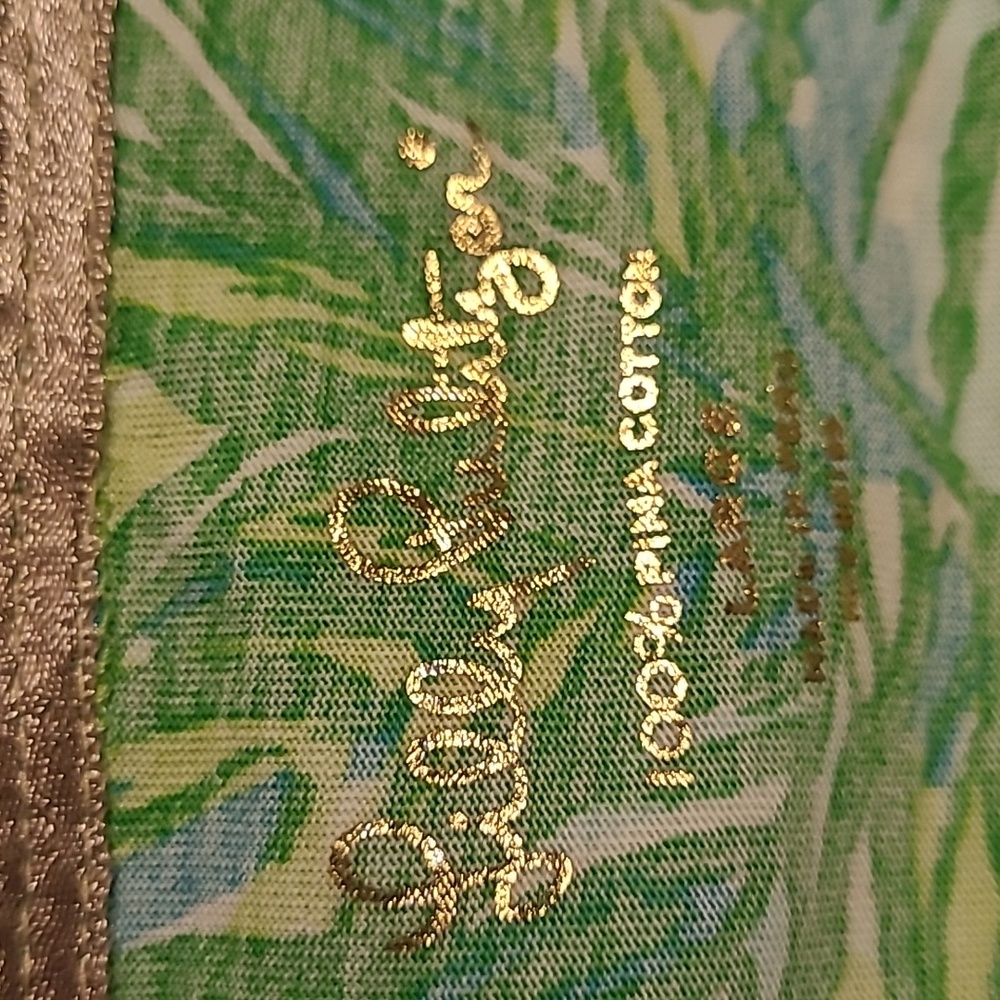 LG Lilly Pulitzer Dress Pima Cotton Parrot Palmetto Green - Picture 12 of 12